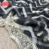 Black Pure Organza Leheriya Embroidered Saree