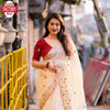Off-white Soft Organza Partywear Fancy Saree