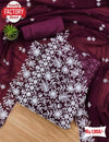 Maroon Georgette Embroidered Kurtha Suruwal Piece