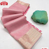 Baby Pink Kora Silk Partywear Saree