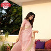 Baby Pink Kora Silk Partywear Saree