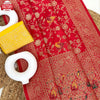 Red Viscose Paithani Silk Partywear Saree