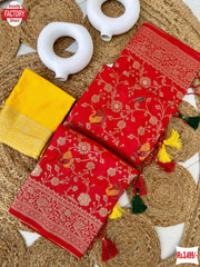 Red Viscose Paithani Silk Partywear Saree