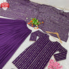 Purple Georgette Partywear Kurtha Sharara Set