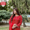 Red Georgette Partywear Kurtha Sharara Set