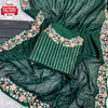 Green Blooming Vichitra Multi-matte Sequins Partywear Saree