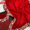 Red Blooming Vichitra Multi-matte Sequins Partywear Saree