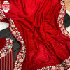 Red Blooming Vichitra Multi-matte Sequins Partywear Saree