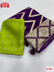 Purple Pure Georgette Rich Zari Saree