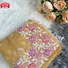 Golden Pure Soft Organza Multi-embroidery Partywear Saree