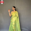 Pista Green Tissue Silk Saree With Jacquard Weaving