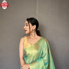 Mint Tissue Silk Saree With Jacquard Weaving