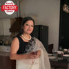 White Pure Tabby Organza Saree With Scalping Work