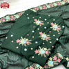 Dark Green Blooming Vichitra Multi-matte Sequins Partywear Saree