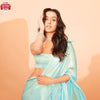 Sky Blue Jimmy Choo Stylish Saree With Stitched Blouse