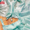 Sky Blue Jimmy Choo Stylish Saree With Stitched Blouse