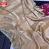 Golden Pure Burberry Silk Hand Stone Work Partywear Saree