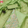 Mint Green Jacquard Embroidered And Handwork Kurtha Suruwal Piece