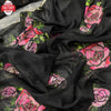 Black Floral Pure Organza Handwork Saree With Stitched Blouse