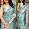 Arctic Blue Pure Slub Silk Saree