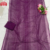 Purple Georgette Chikankari Sequins Work Partywear Saree