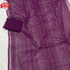 Purple Georgette Chikankari Sequins Work Partywear Saree