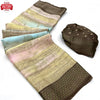 Beige Multi-colour Chiffon Abstract Printed Saree