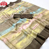 Beige Multi-colour Chiffon Abstract Printed Saree