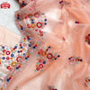 Peach Organza Multi-sequins And Threadwork Partywear Saree