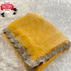Yellow Pure Jimmy Choo Silk Zircon Stone Work Partywear Saree
