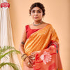 Orange Pure Paithani Silk Rich Weaving Partywear Saree