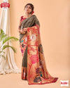 Black Pure Paithani Silk Rich Weaving Partywear Saree