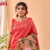Light Red Pure Paithani Silk Rich Weaving Partywear Saree