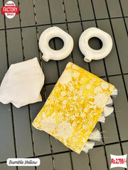 Yellow Heavy Net Thread And Sequins Work Fancy Saree