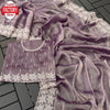 Lavender Jimmy Choo Silk Saree With Thread And Stone Work