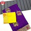 Purple Pure Dola Silk Banarasi Meenakari Work Saree