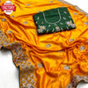Yellow Vichitra Blooming Silk Partywear Embroidered Saree
