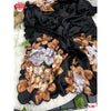Black Satin Silk Digital Print With Hand Zardosi And Khatli Work Saree