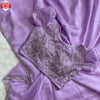 Lavender Pure Soft Organza Embroidered Partywear Saree