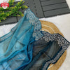 Teal And Sky Blue Multi-shaded Pure Soft Silk Partywear Saree