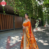Orange Pure Banarasi Paithani Silk Partywear Saree