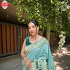 Sky Blue Pure Banarasi Paithani Silk Partywear Saree