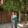 Turquoise Pure Banarasi Paithani Silk Partywear Saree