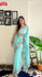 Electric Blue Shimmer Silk Multi-Sequins Work Partywear Saree