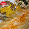 Yellow Rangoli Silk Prism Print Partywear Sequins Worked Saree