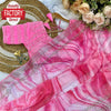 Pink Rangoli Silk Prism Print Partywear Sequins Worked Saree