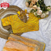 Yellow Rangoli Silk Prism Print Partywear Sequins Worked Saree