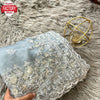 Grey Pure Organza Sequins And Thread Work Partywear Saree