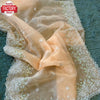 Peach Pure Organza Sequins And Thread Work Partywear Saree