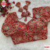 Red Sabyasachi Styled Georgette Coding Work Blouse
